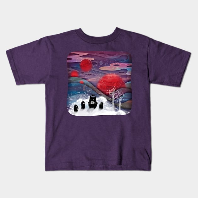 Shadow Tales: December Kids T-Shirt by DearTreehouse